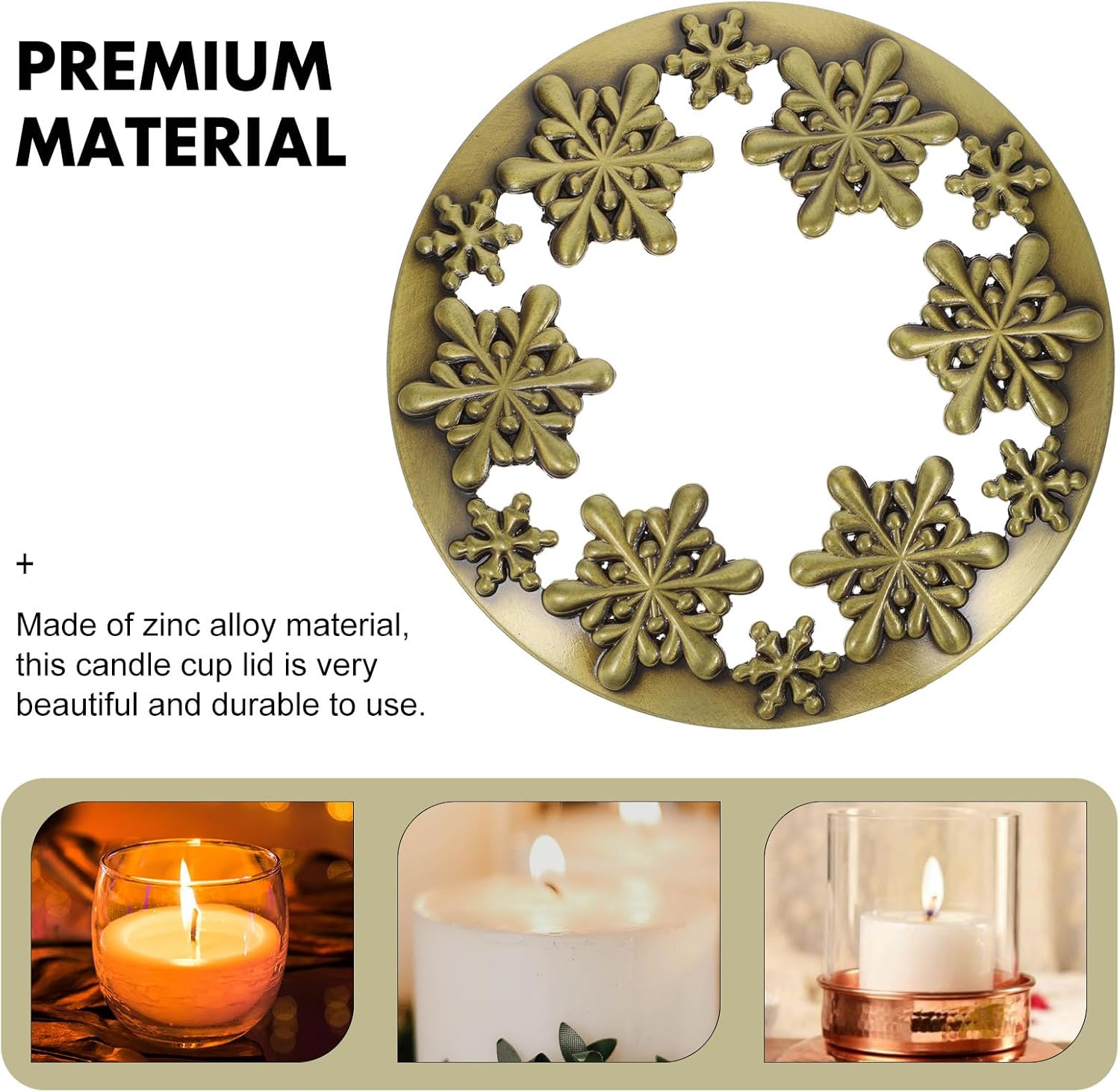 Healeved Snowflake Metal Candle Toppers