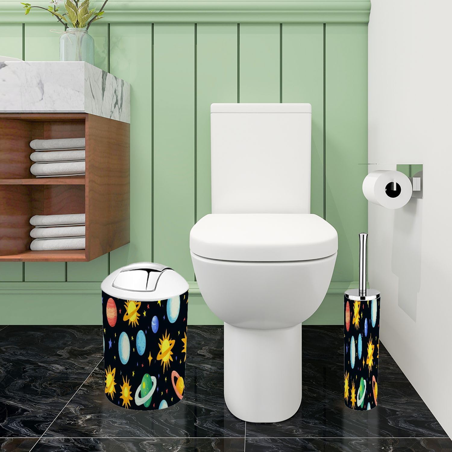Bath Time Style Boho Space Celestial Meets 6-Piece Bathroom Accessory Set