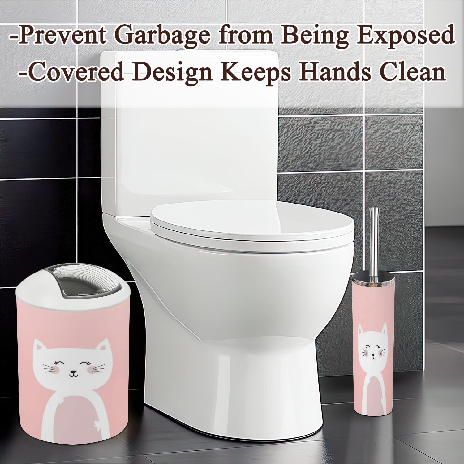 Bathroom Accessories Set 6 Pcs Cute Animal Decor
