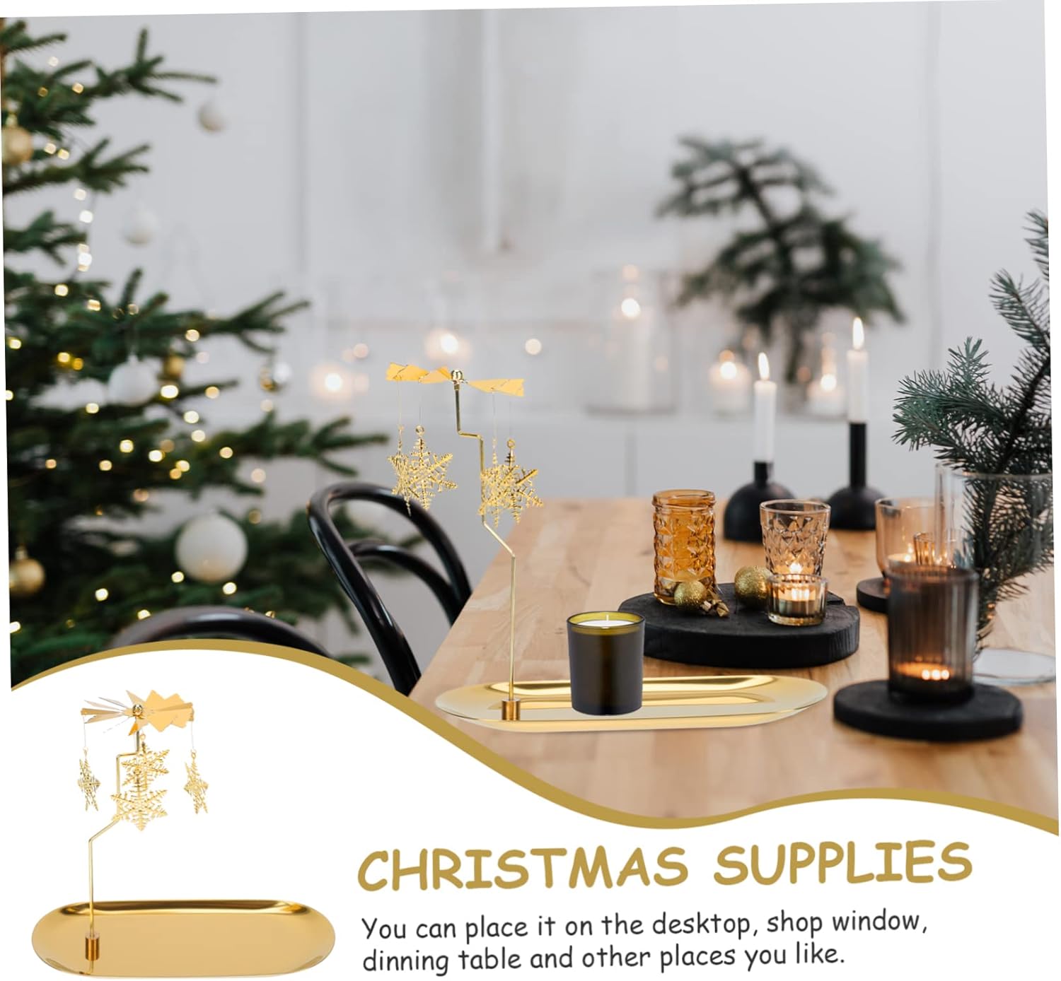 Elegant Gold Christmas Candleholder