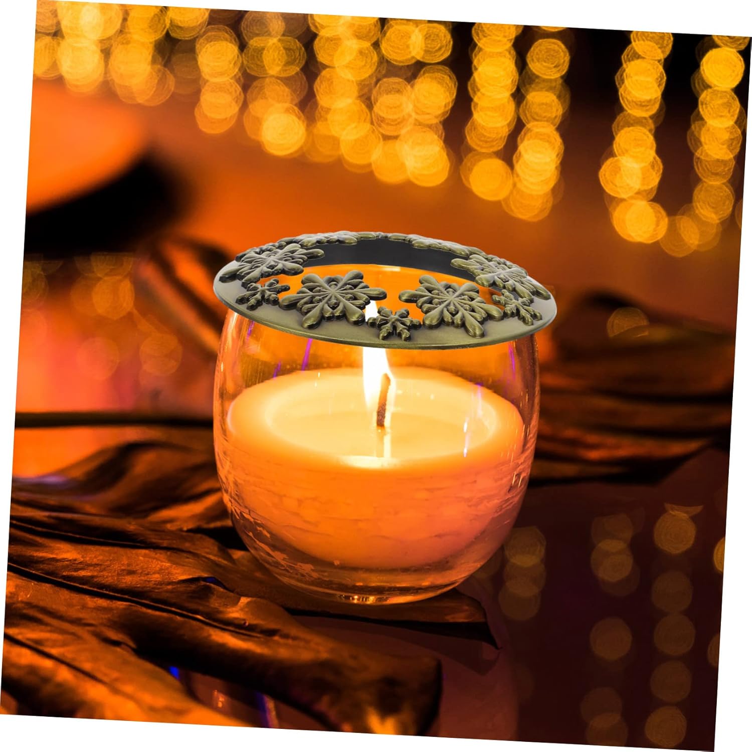 Phenofice Christmas Snowflake Candle Jar Lid Cover Scented Elegant