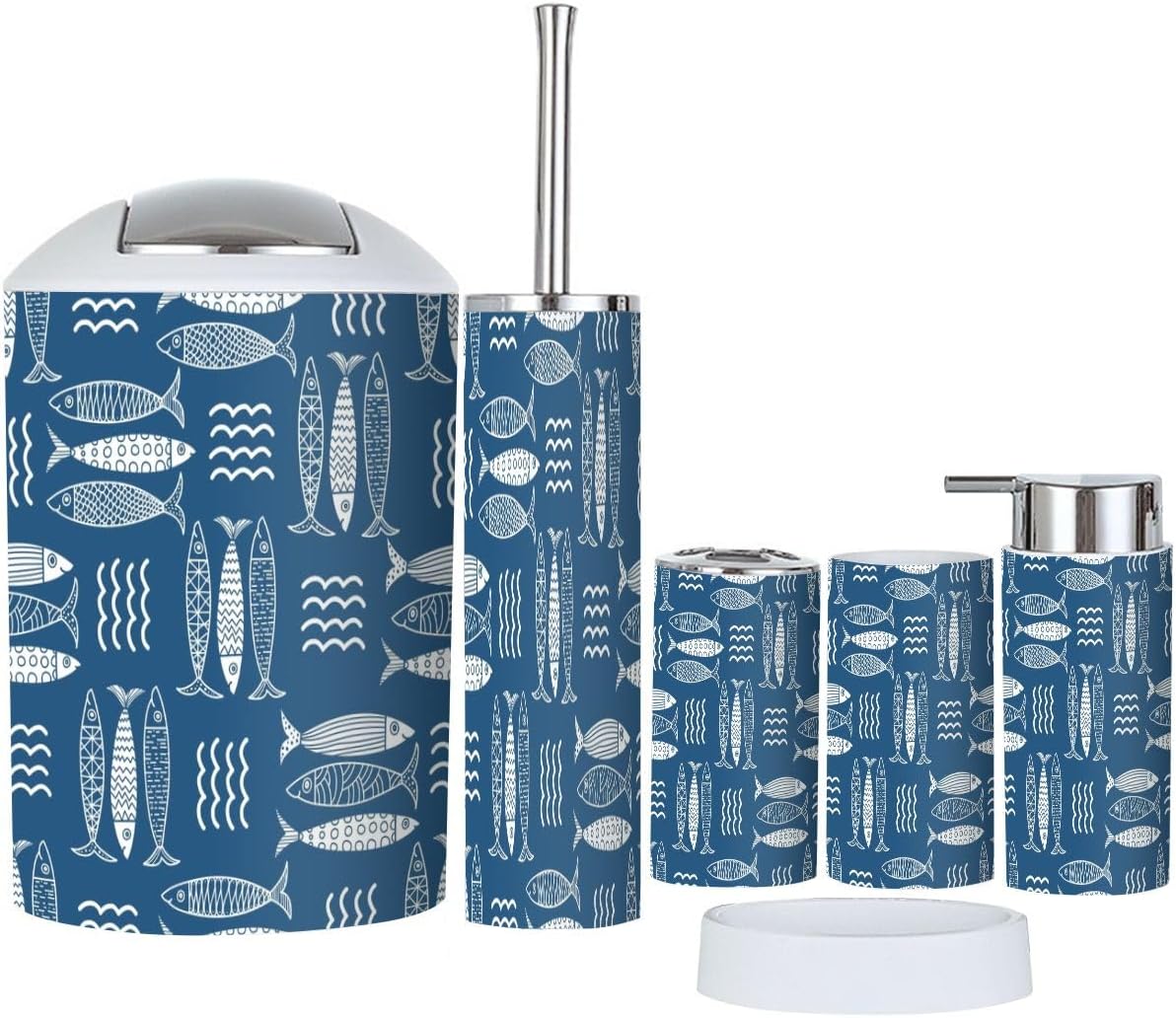 Sturdy 6-Piece Bathroom Organizing Set with CuteDesign