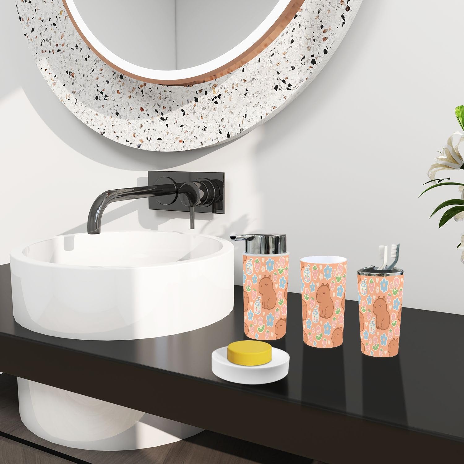 Boho Cute Bathroom Accessory Set 6 Piece