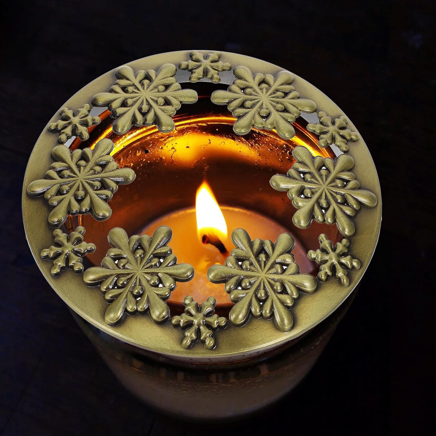 Healeved Snowflake Metal Candle Toppers