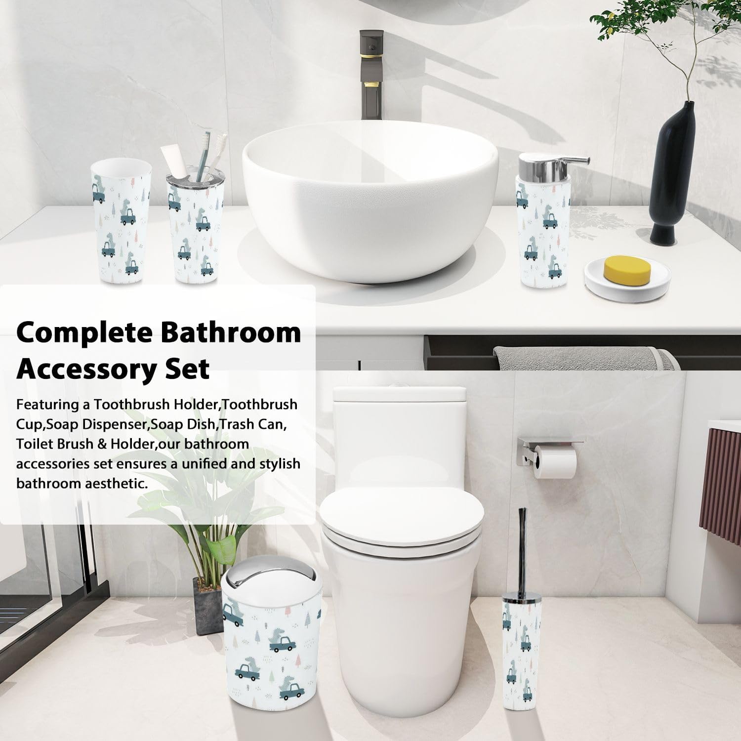 6-Piece Boho Bath Accessories Set