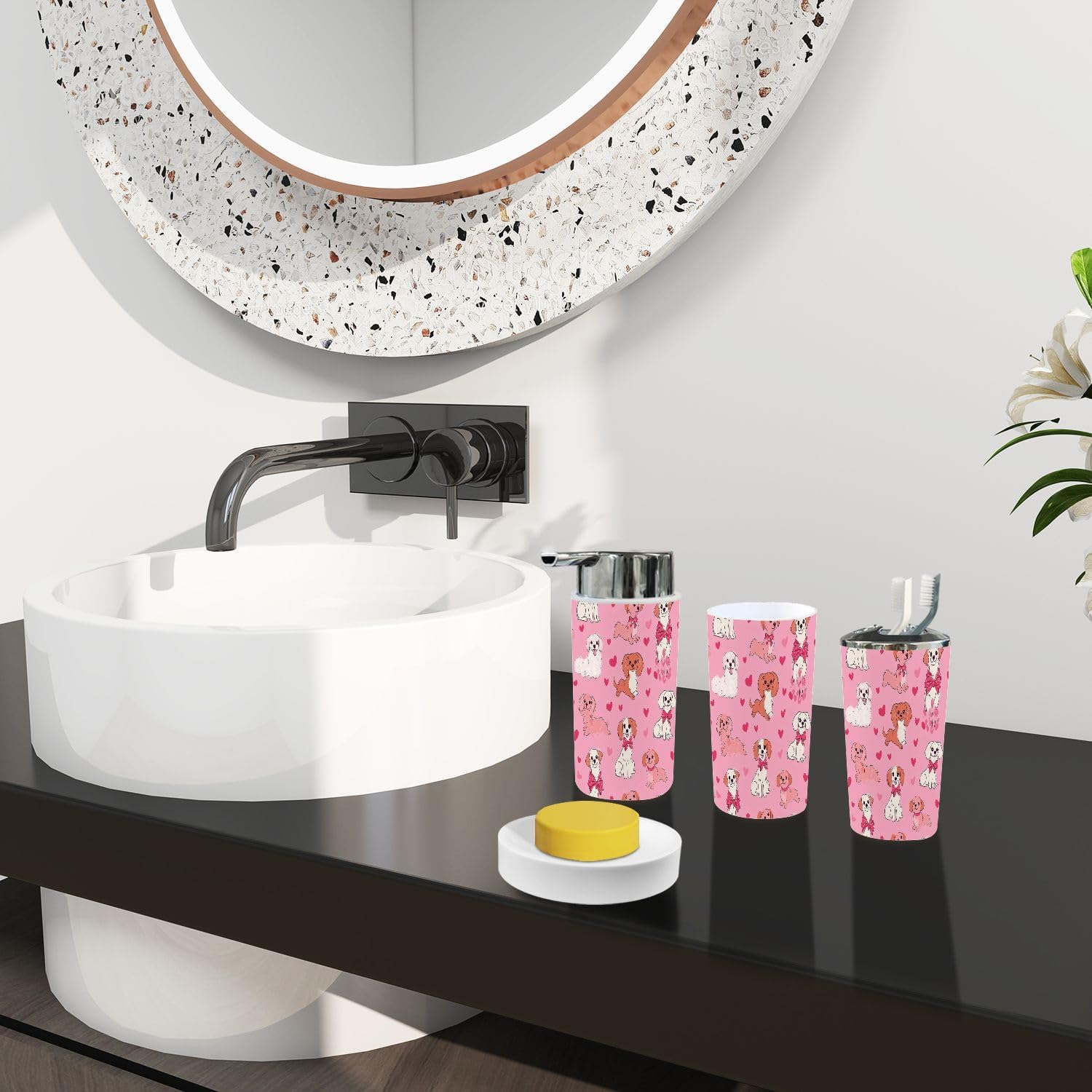 Bathroom 6-Piece Set Boho-Style Organized and Functional