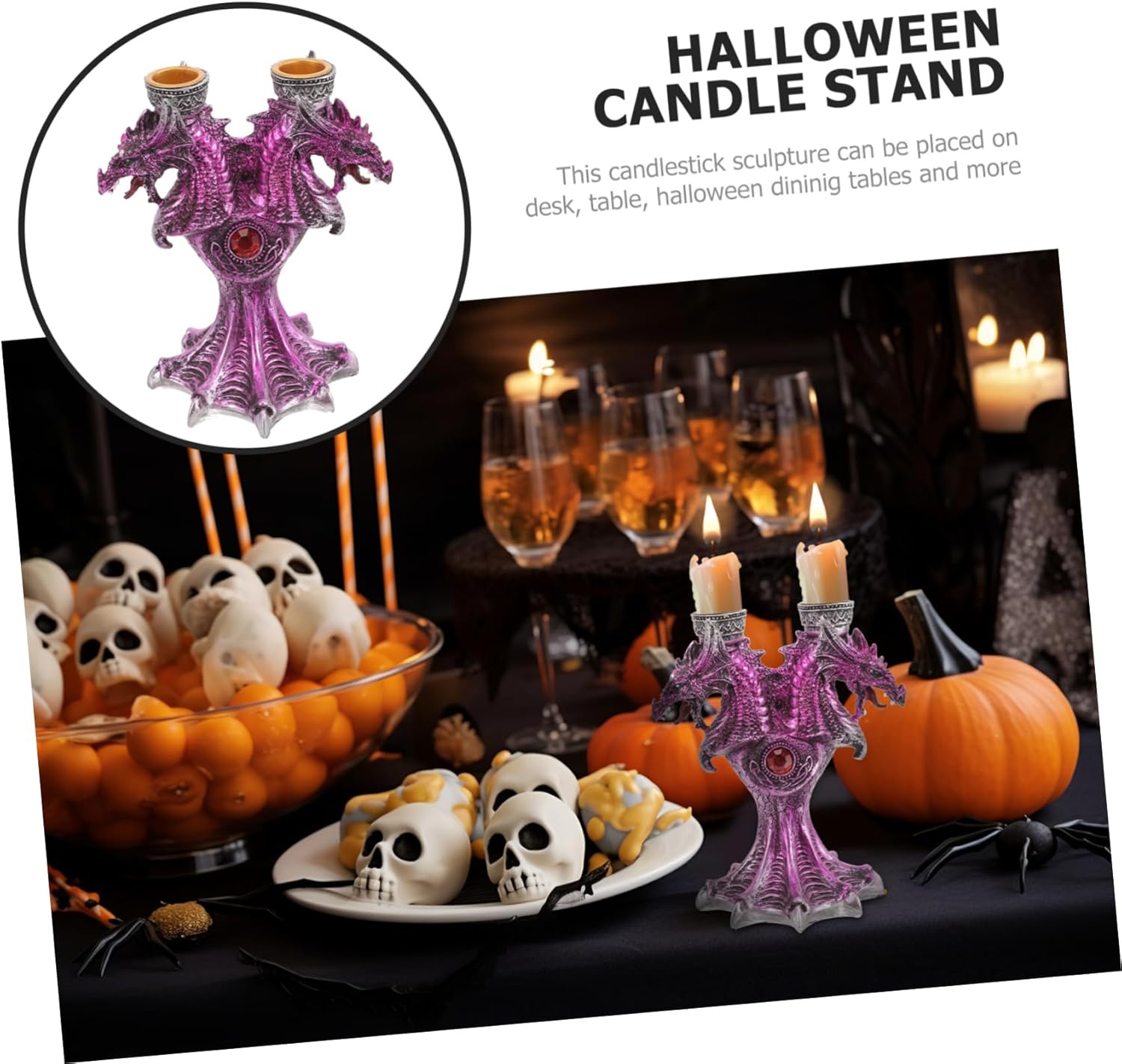 Halloween Dragon Candle Holder - Spooky Artistic Candle declined