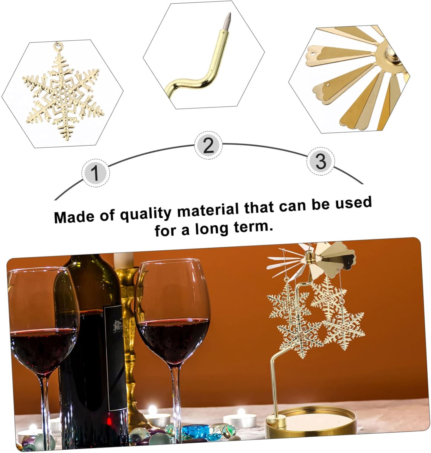 Homoyoyo Rotating Snowflake Candlestick Holder for Christmas Decor