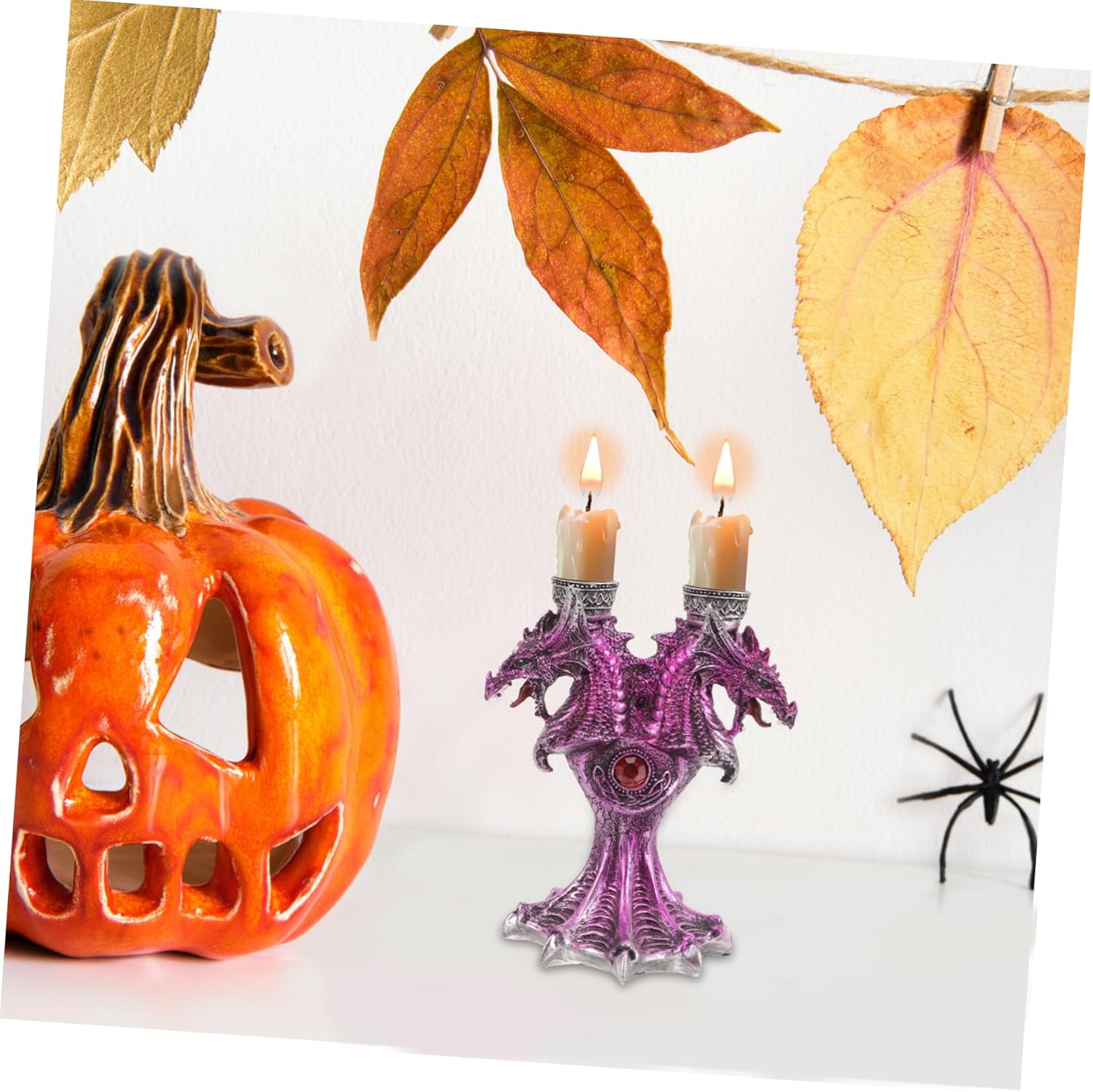 HOLIDYOYO Resin Dragon Candle Holder 1pc- Halloween Table Decor