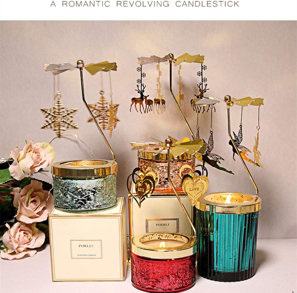 Candlestick Holder with Rotating Function for Jar Candles