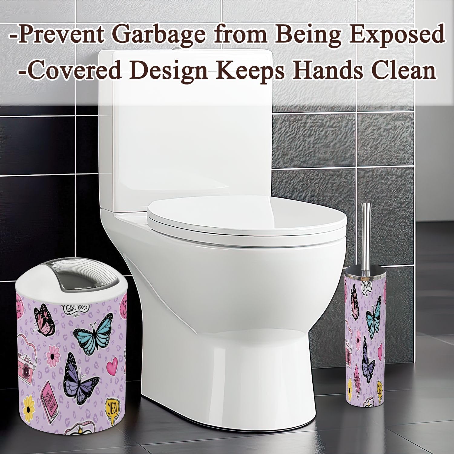 6 Piece Cute Butterfly Bathroom Accessories Set