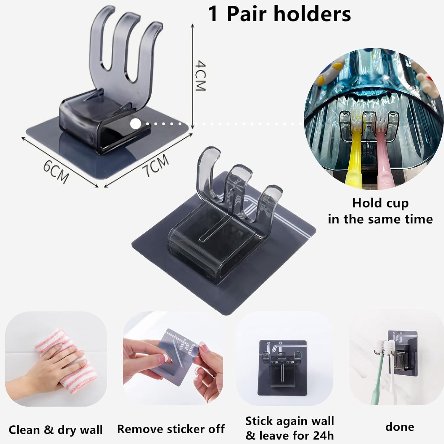 Mr Thumbs 3 Piece Wall Mounted Toothpaste Dispenser Set