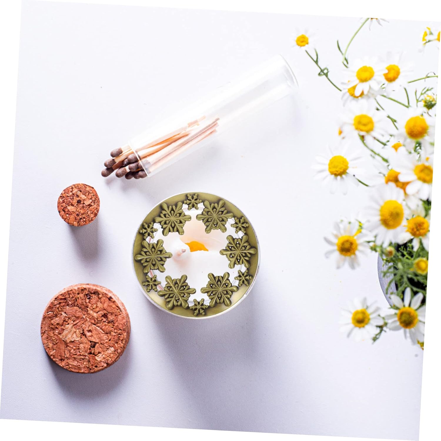 Phenofice Christmas Snowflake Candle Jar Lid Cover Scented Elegant