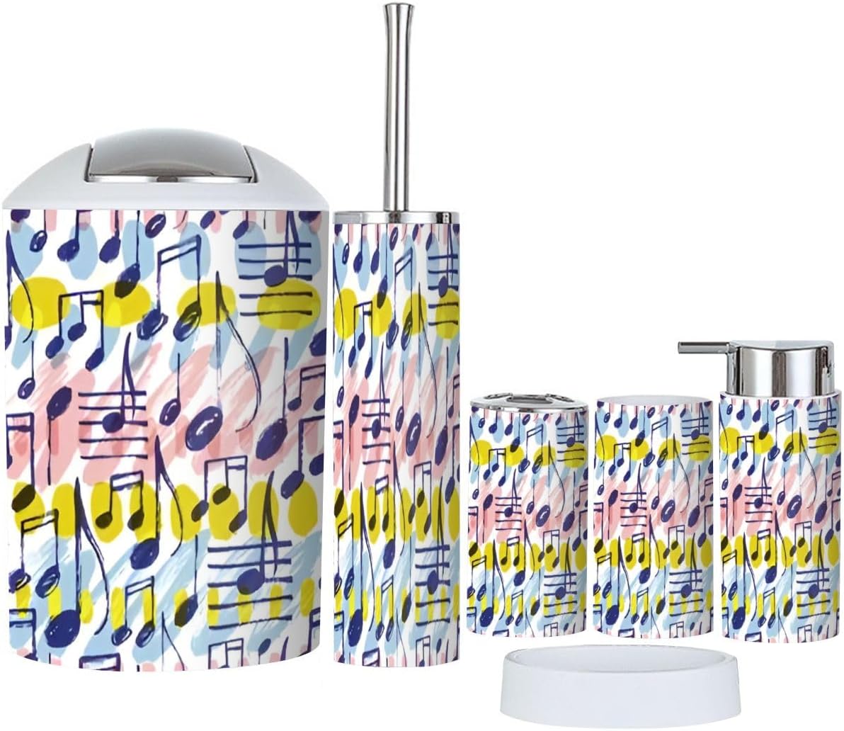 Bathroom Accessory Set - 6 Piece Artistic Design