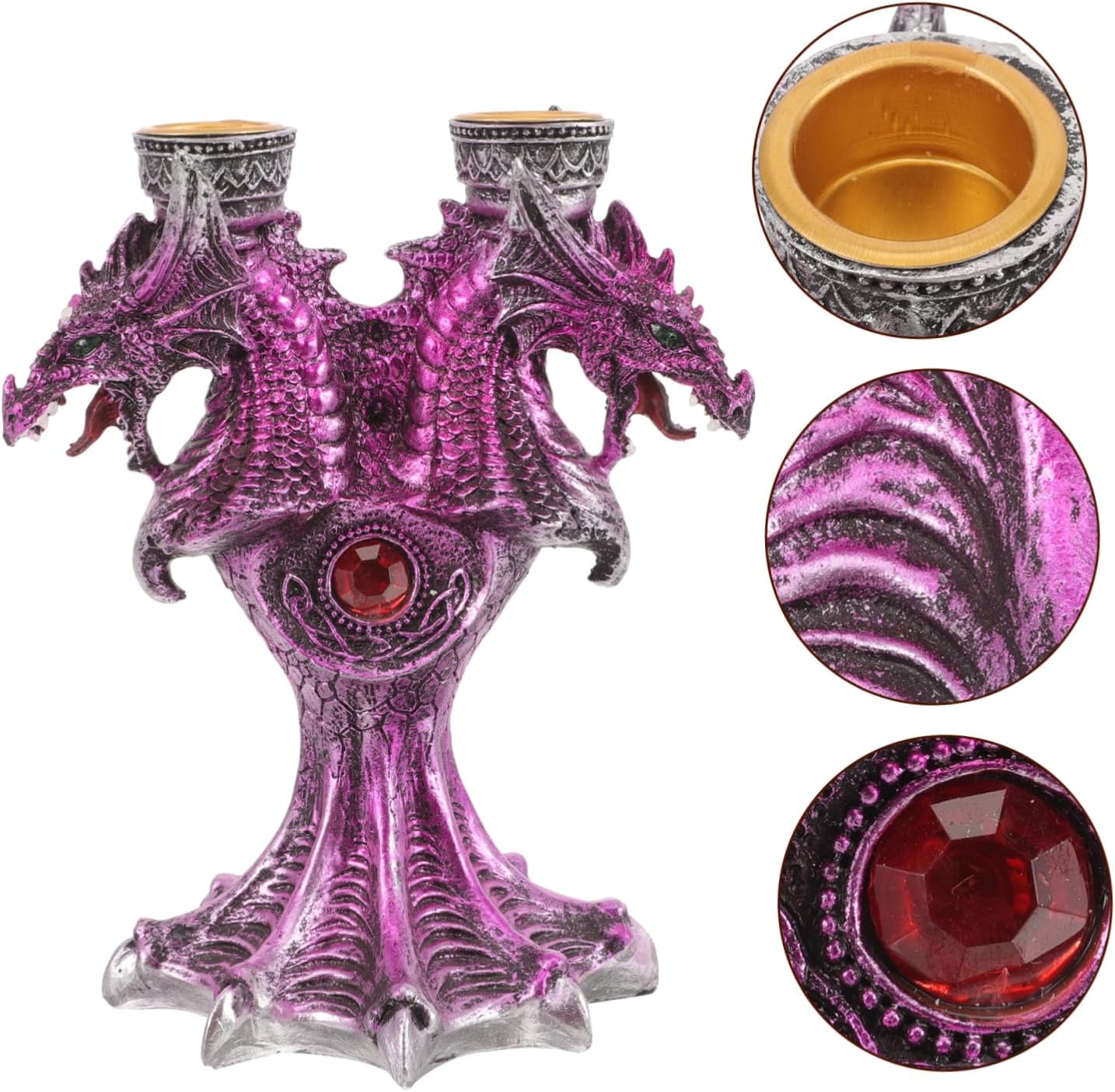 Halloween Alert Resin Dragon Candlestick Holder