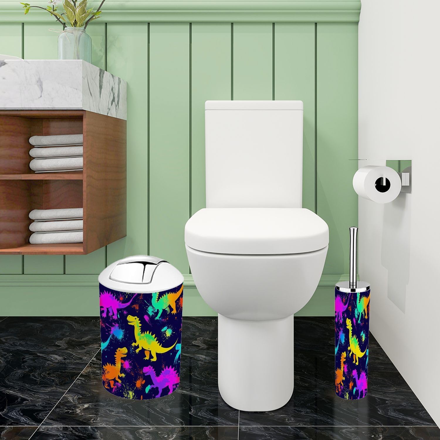 Boho Neon Bathroom Accessory Set 6 Pieces