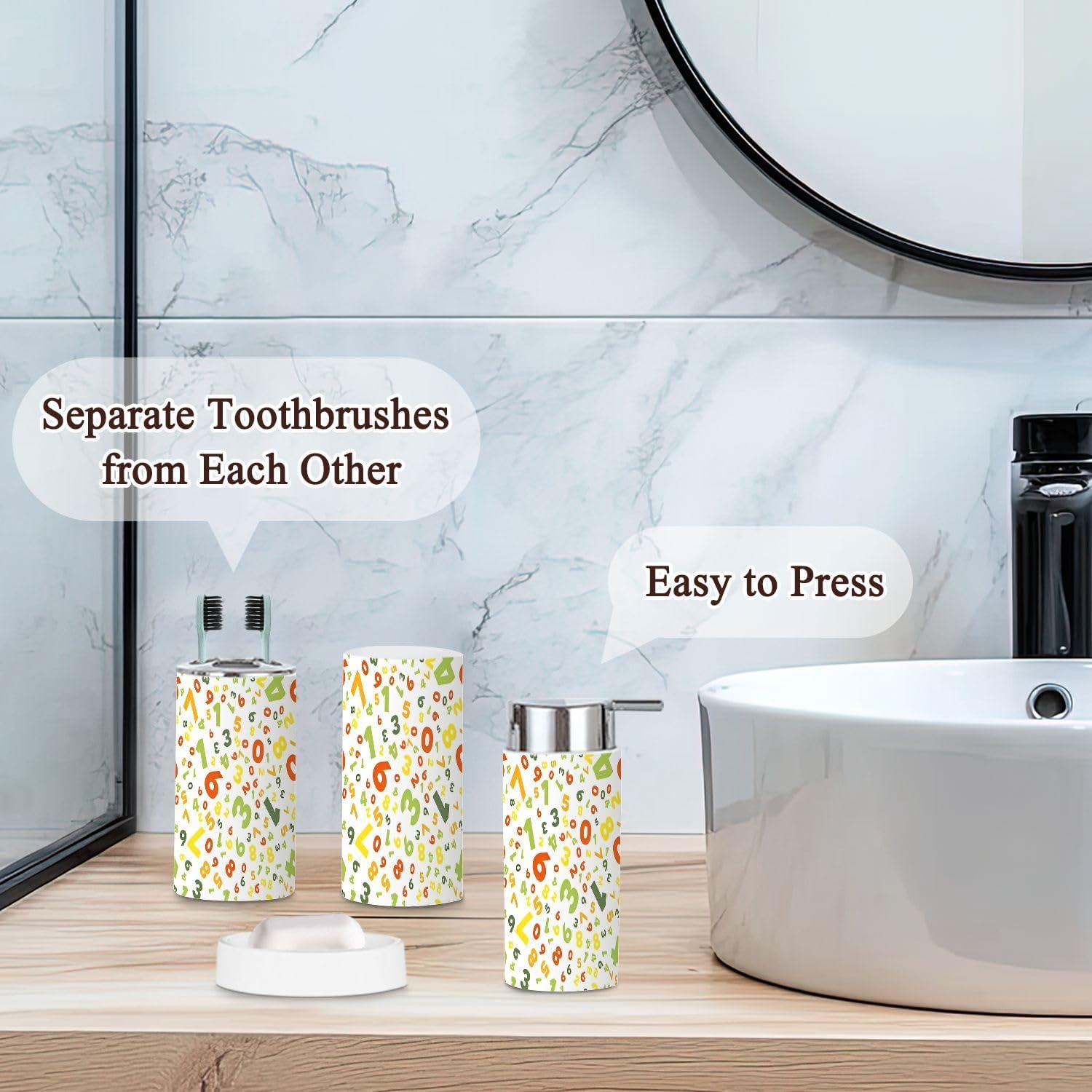 Bathroom Accessories Set 6 Pcs Durable Stylish for Home Use