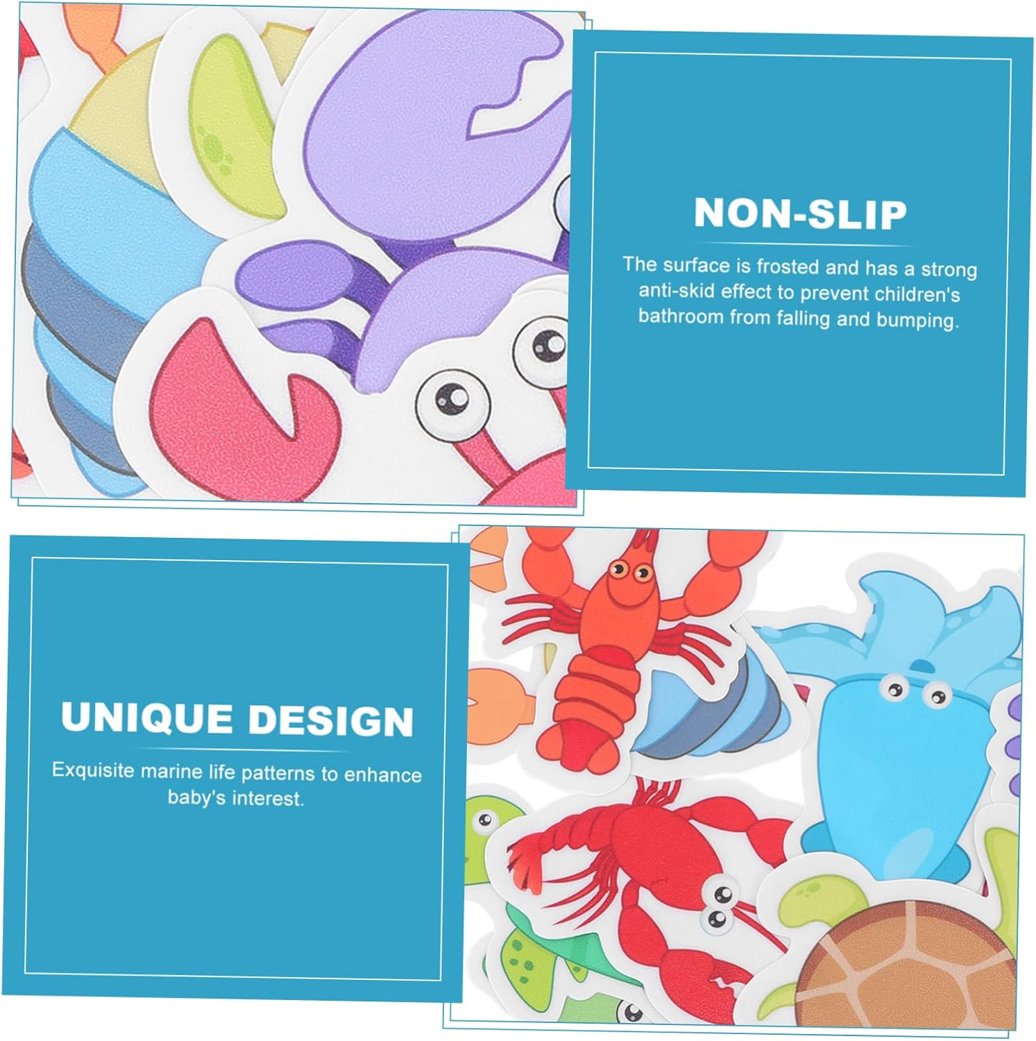 PrettyZoom 1Set Cartoon Ocean Animal Non-Slip Bathroom Stickers