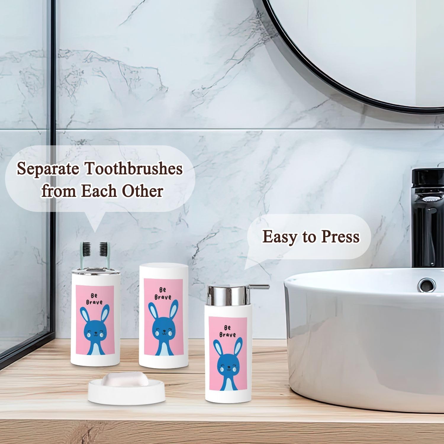 Stylish Durable 6-Piece Bathroom Accessories Set for Home Kitchen