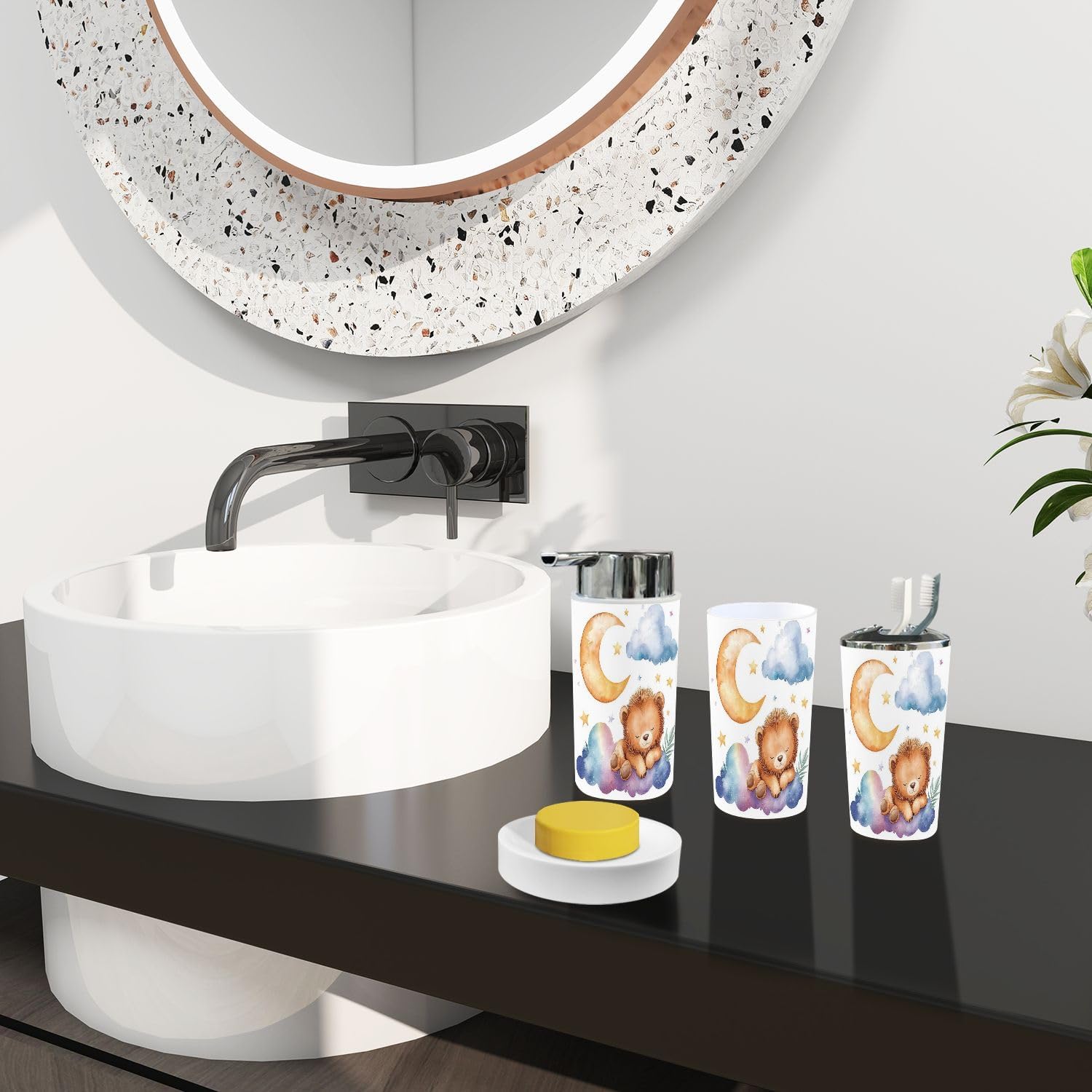 Bath 6-Piece Organizing Set in Boho Watercolor