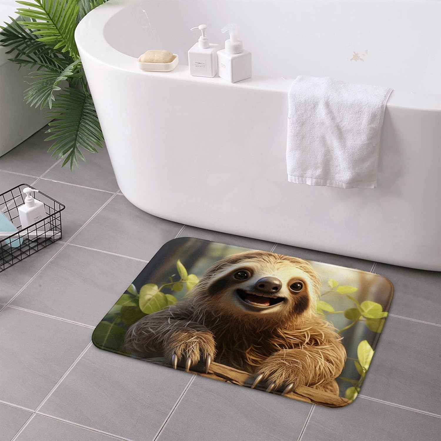 Welcome Home to the Sloth Front Door Mat 236 x 157 in