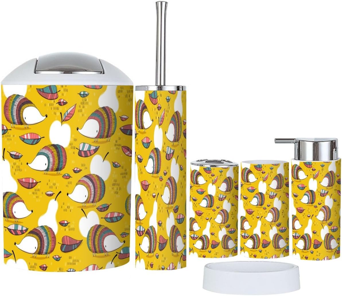 Hedgehog Bathroom Accessories Set 6 Pcs Decor