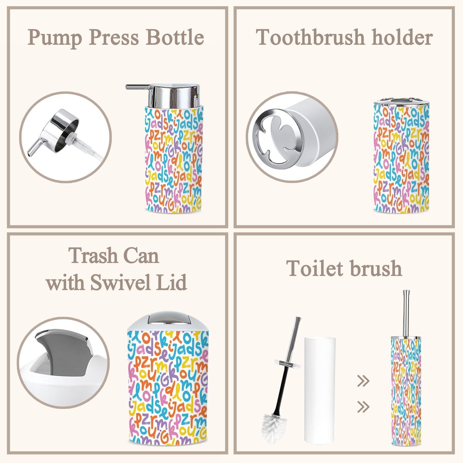 Modern 6-Piece Bathroom Accessories Set