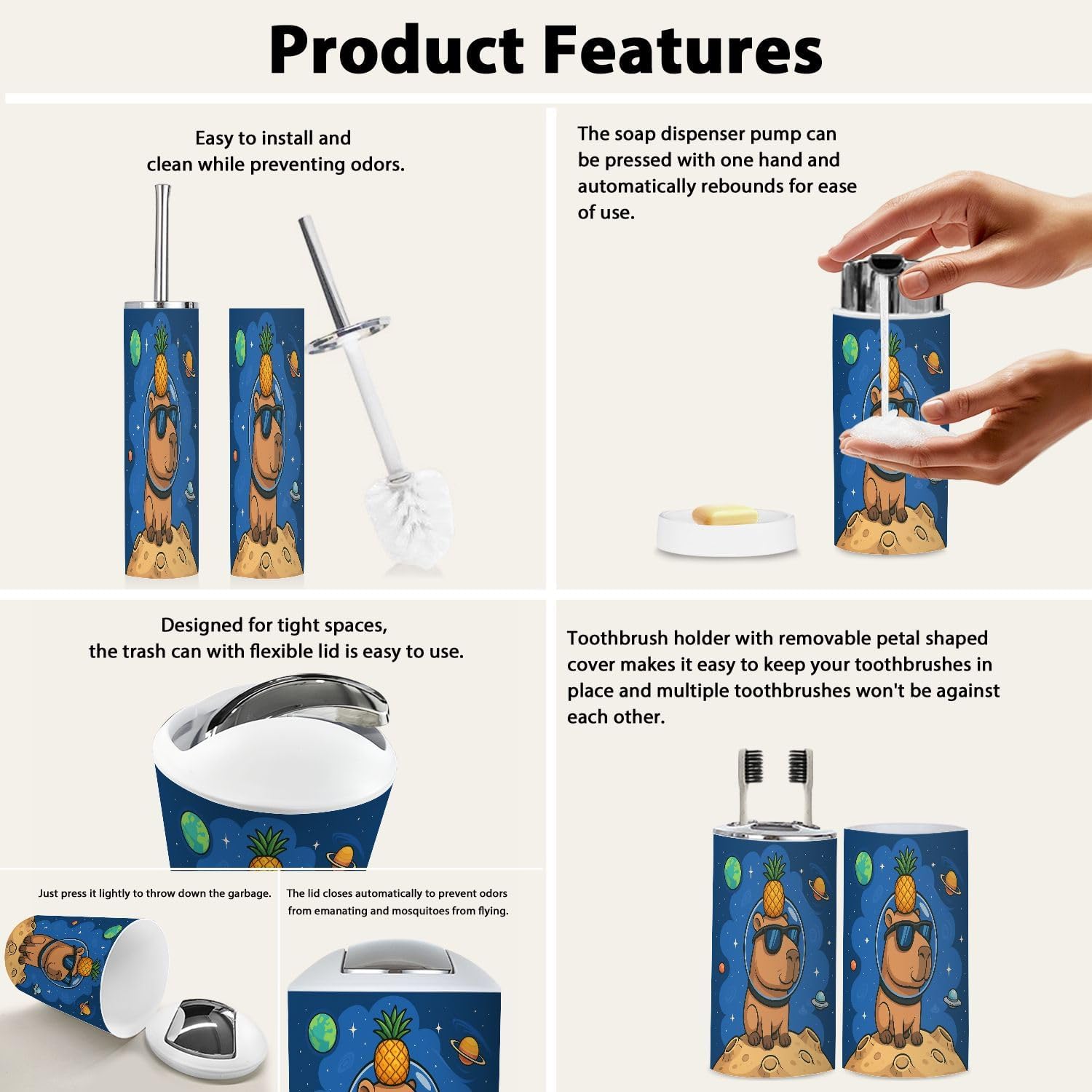 Bathroom Accessory Set Boho Design