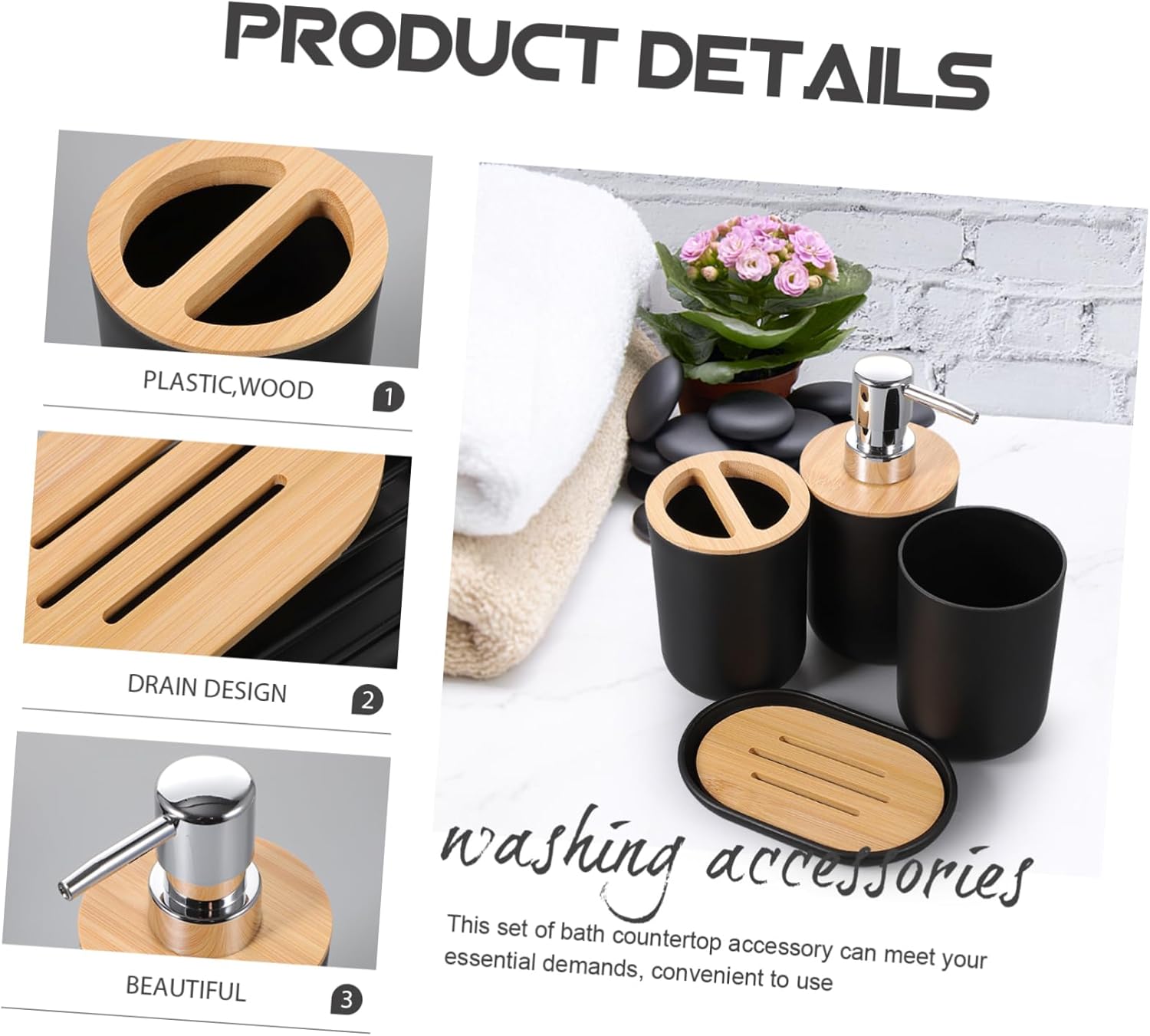 MAGICLULU 1 Set Nordic Bathroom Accessories Set