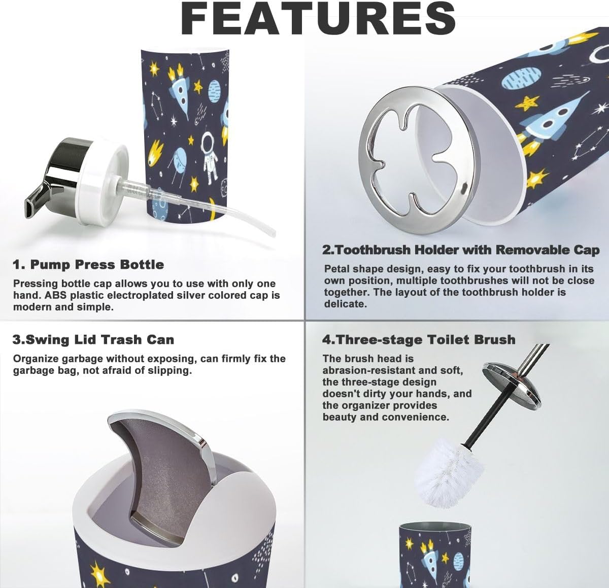 Cosmic Bathroom Accessory Set 6 Piece