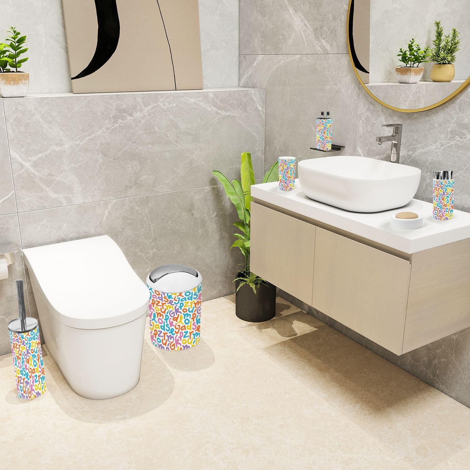 Modern 6-Piece Bathroom Accessories Set