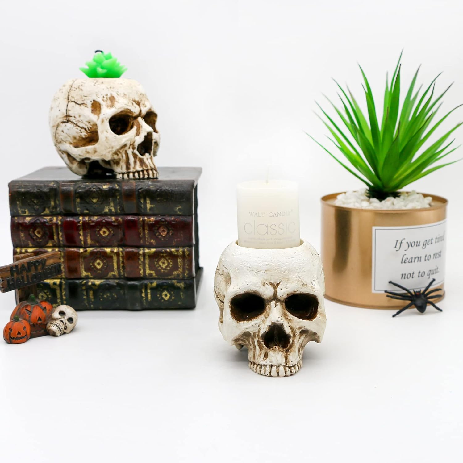 Gothic Skull Candleholder for Halloween