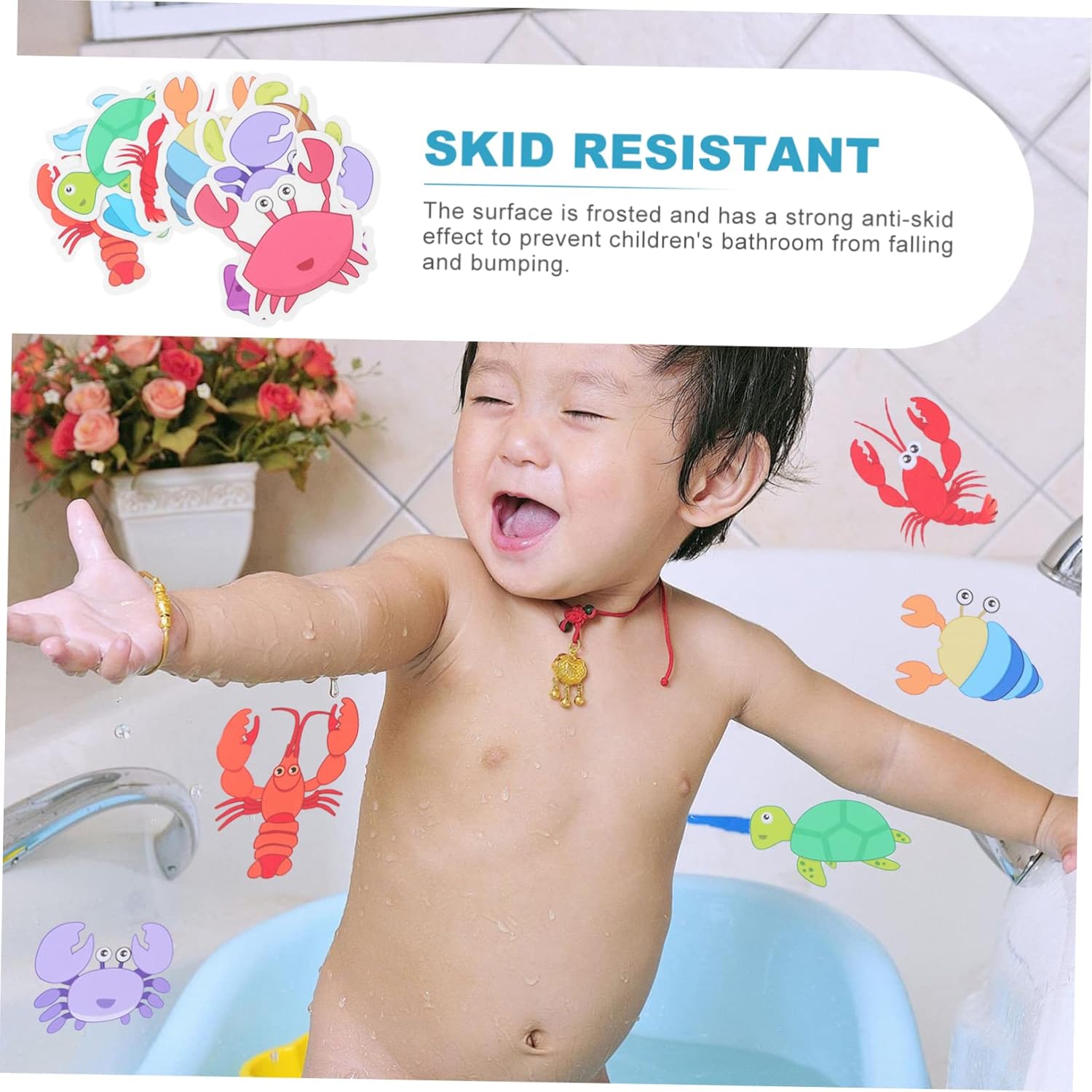 PrettyZoom 1Set Cartoon Ocean Animal Non-Slip Bathroom Stickers
