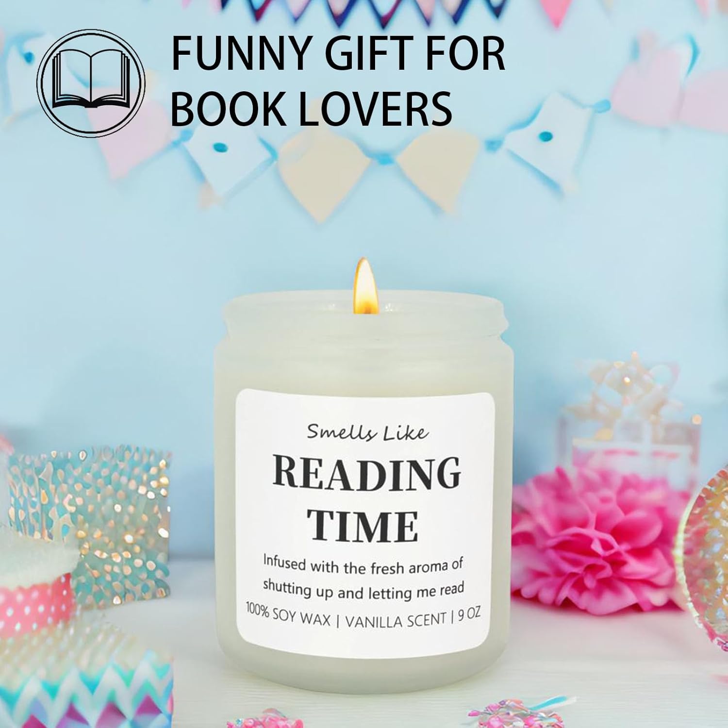 SweJustMei Funny Reading Candle for Book Lovers