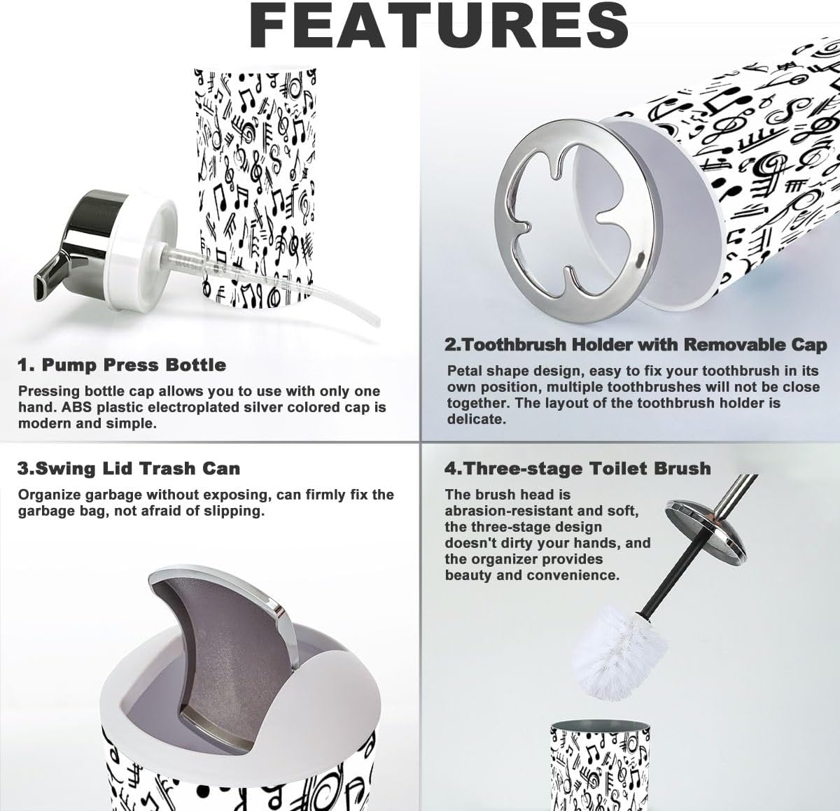 6-Piece Music Style Bathroom Set by XNGJEMVWXO