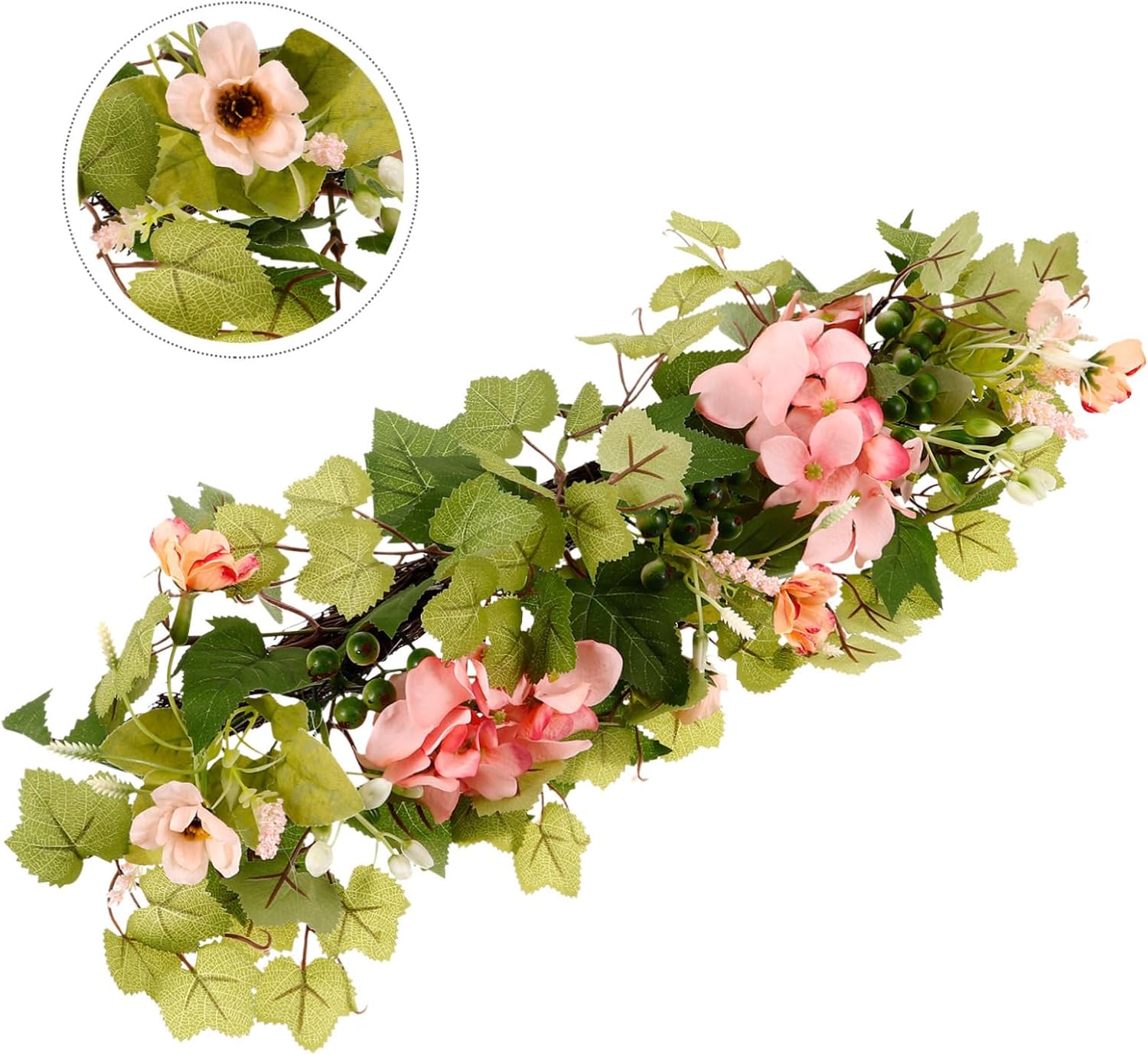 Vibrant 2-Piece Artificial Rose Vine Candle Holders for Weddings