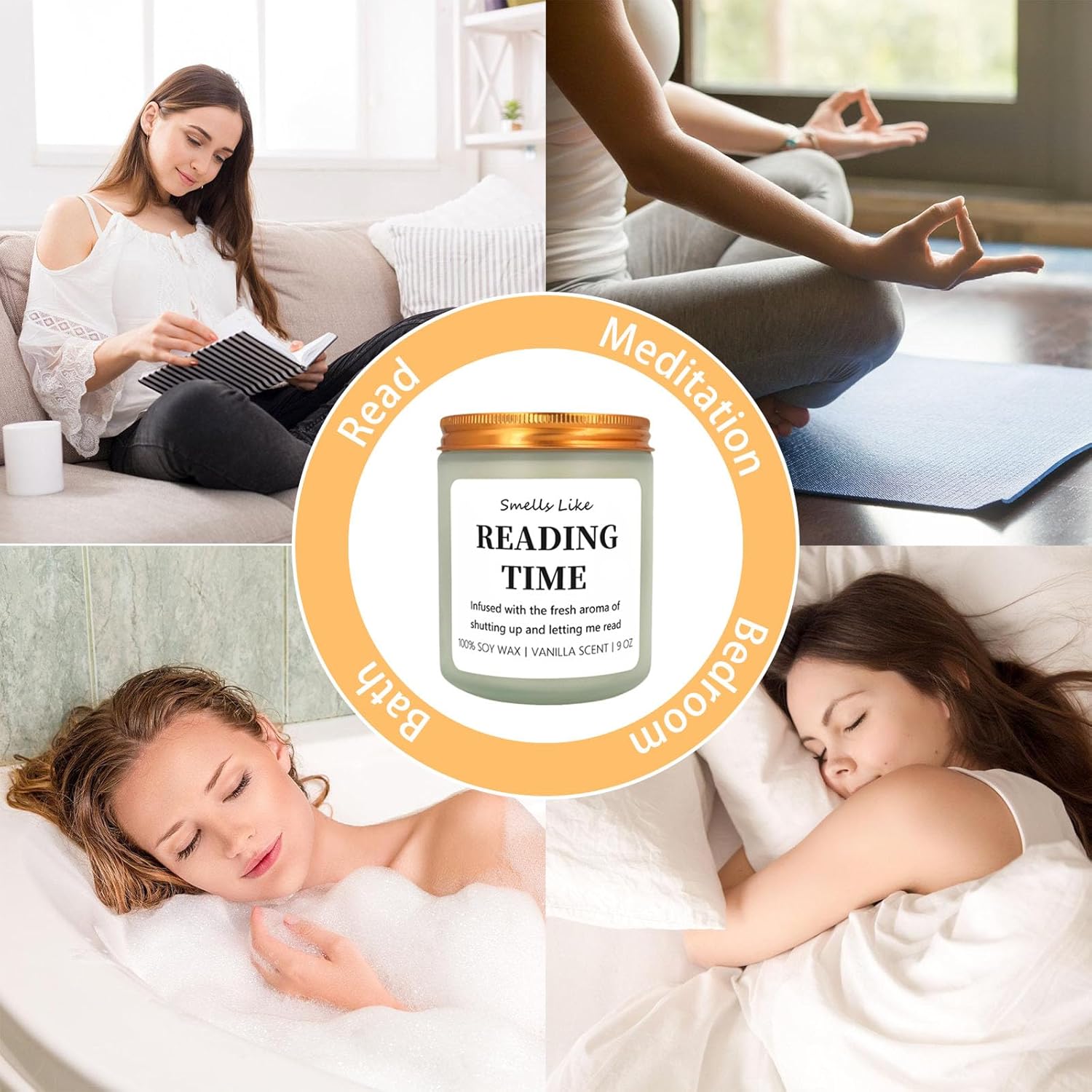 SweJustMei Funny Reading Candle for Book Lovers