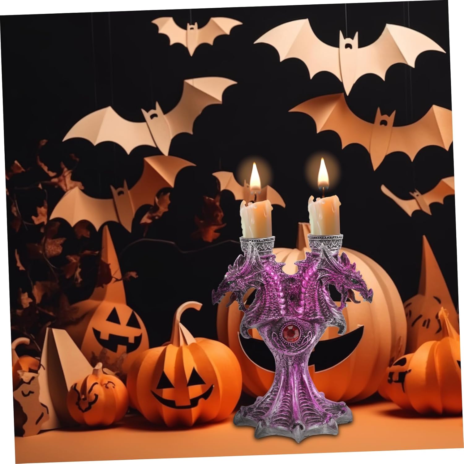 Halloween Battle Dragon Candlestick Stand