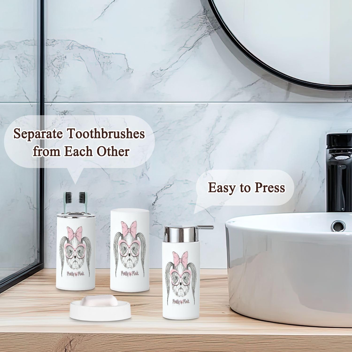 Bright Stylish Organize Your Bathroom - Set of 6