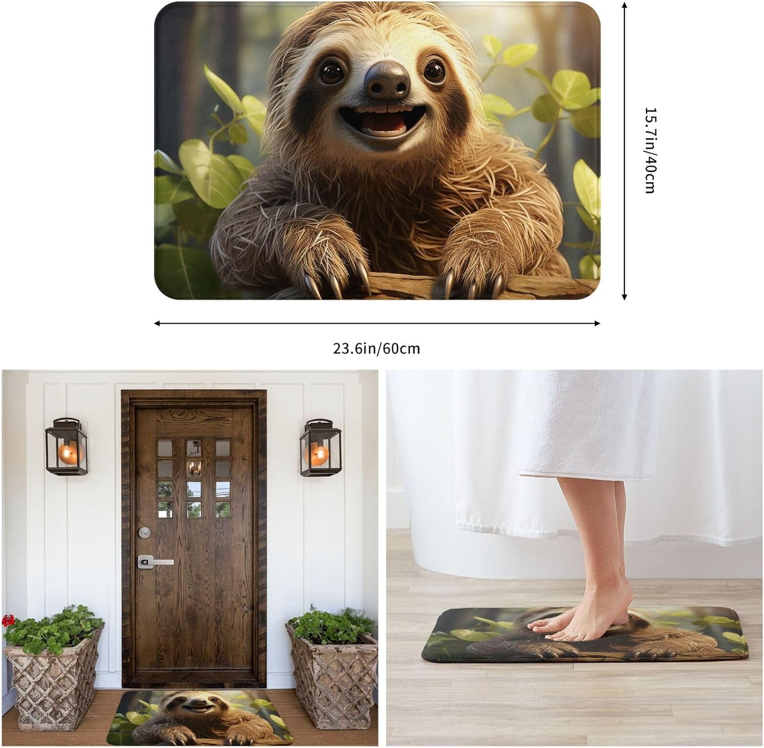 Welcome Home to the Sloth Front Door Mat 236 x 157 in