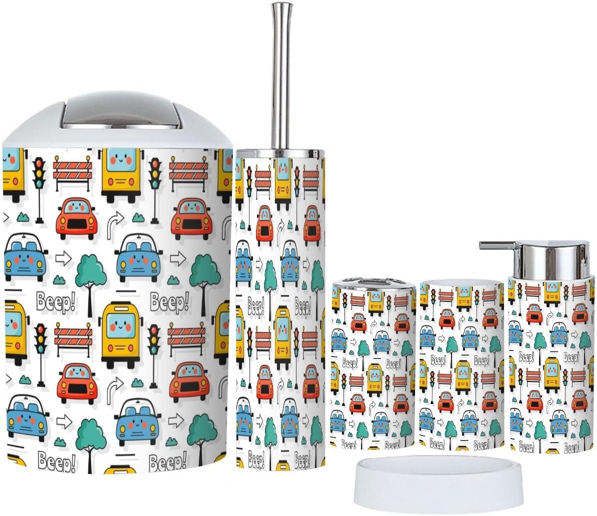 Stylish Bathroom Set with 6 Essential Accessories for Kids Adults
