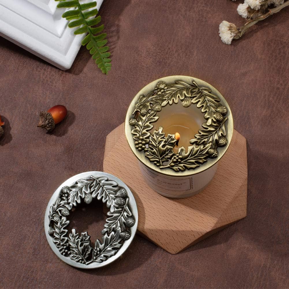 PH PandaHall 2 Pack Jar Candle Topper - Antique Bronze Silver