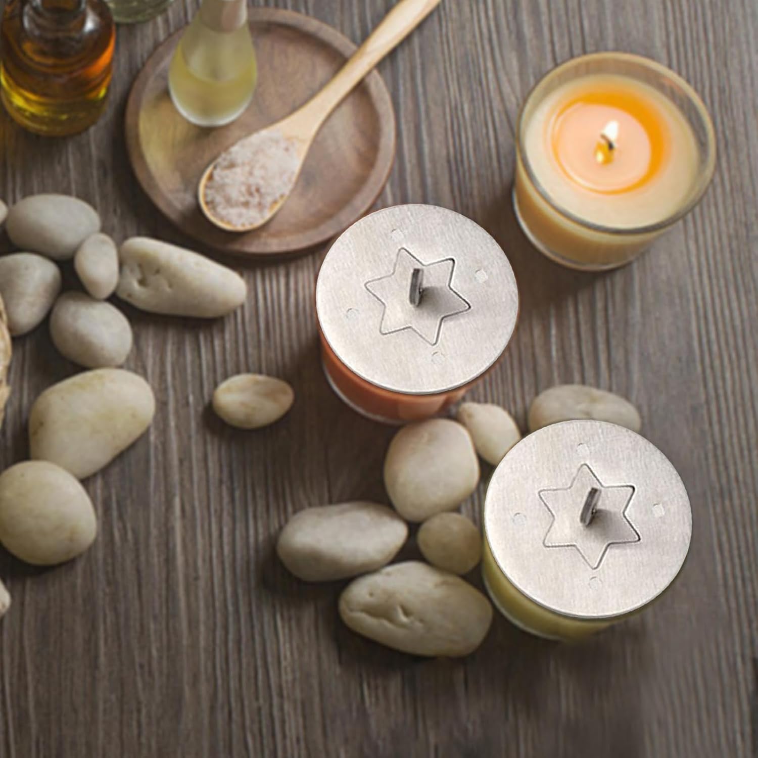 Hexagonal Star Jar Candle Lid with Wind Protection