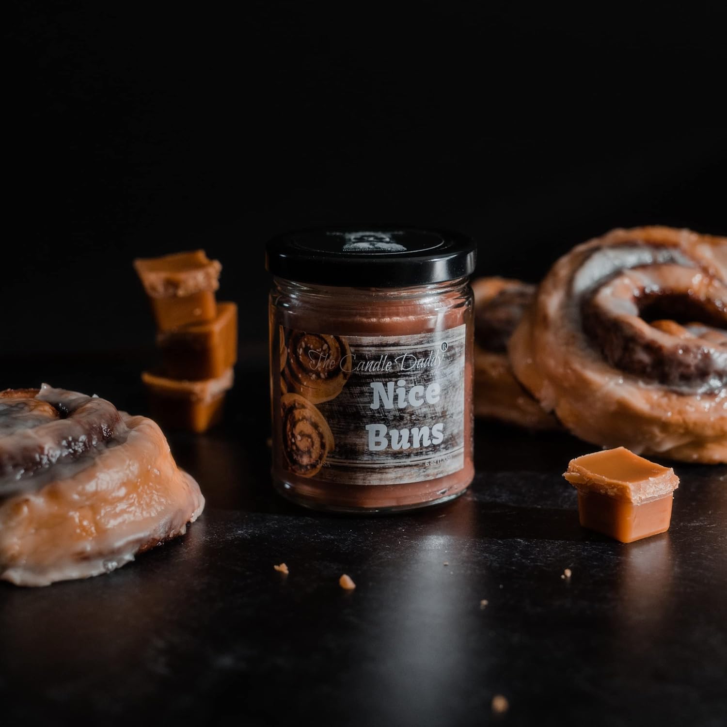 Nice Buns Scented Jar Candle Sticky Cinnamon Buns Long Burn Time