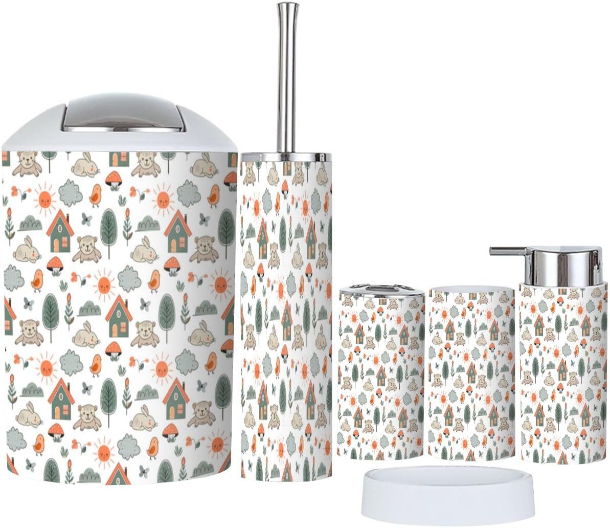 Cute Baby Print 6-Piece Bathroom Set
