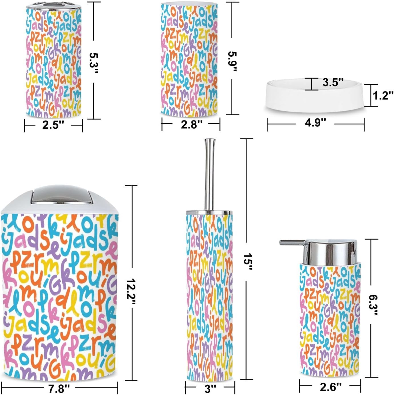 Modern 6-Piece Bathroom Accessories Set