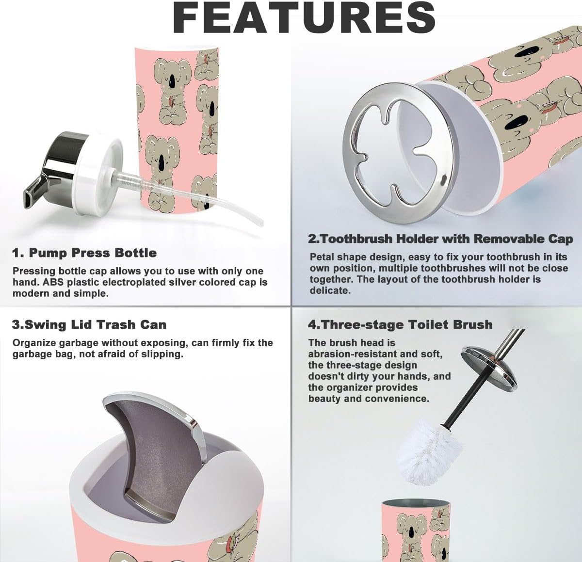 Colorful Koala Bathroom Set