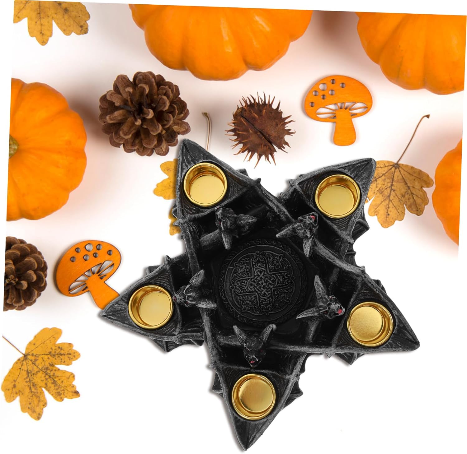 Gothic Bat Resin Candlestick Holder Halloween Decor