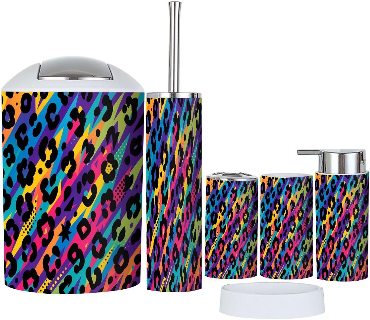 Bath 6-Piece Boho Set Leopard Print