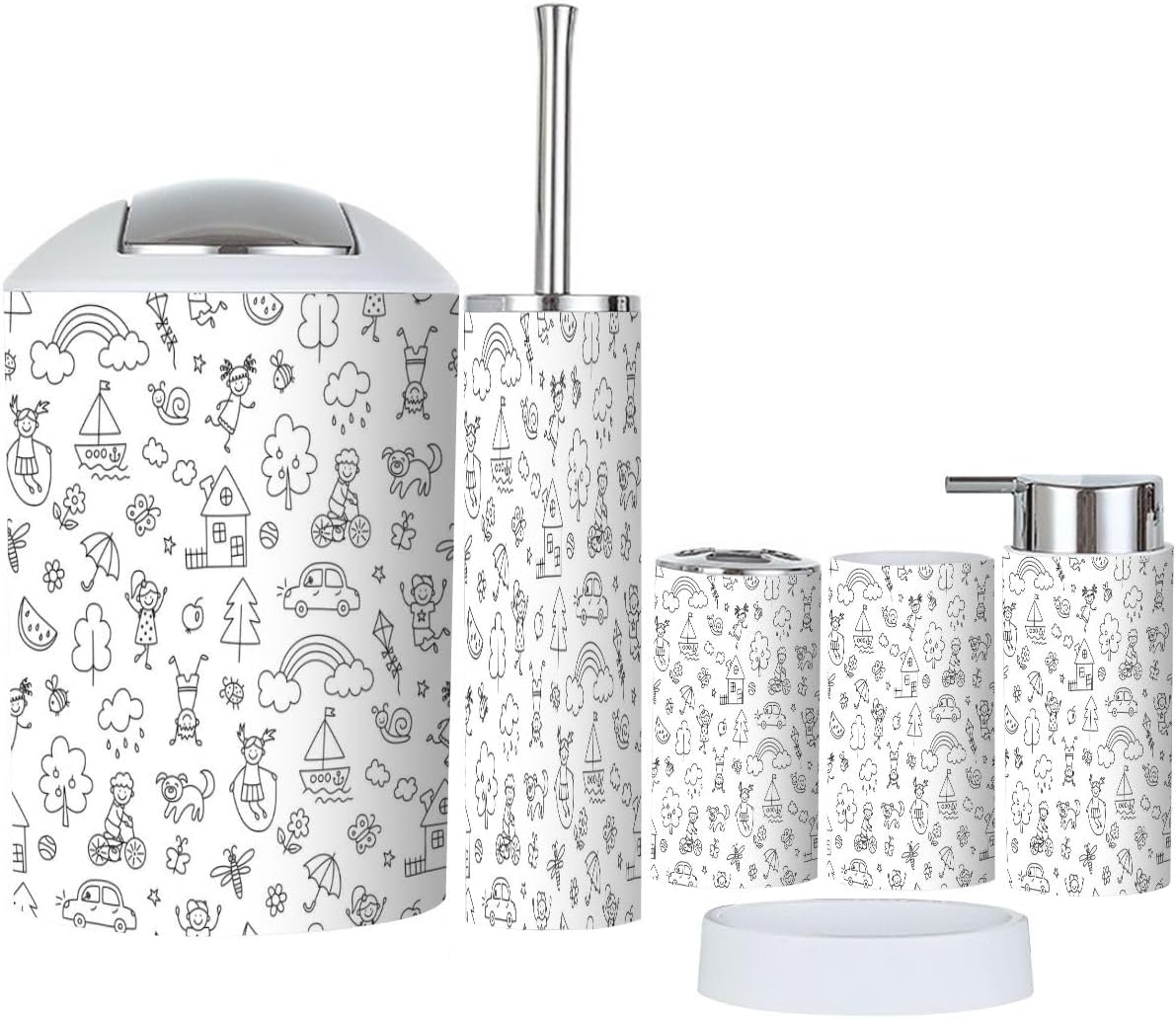 Six-Piece Bathroom Accessories for Kids Summer Party